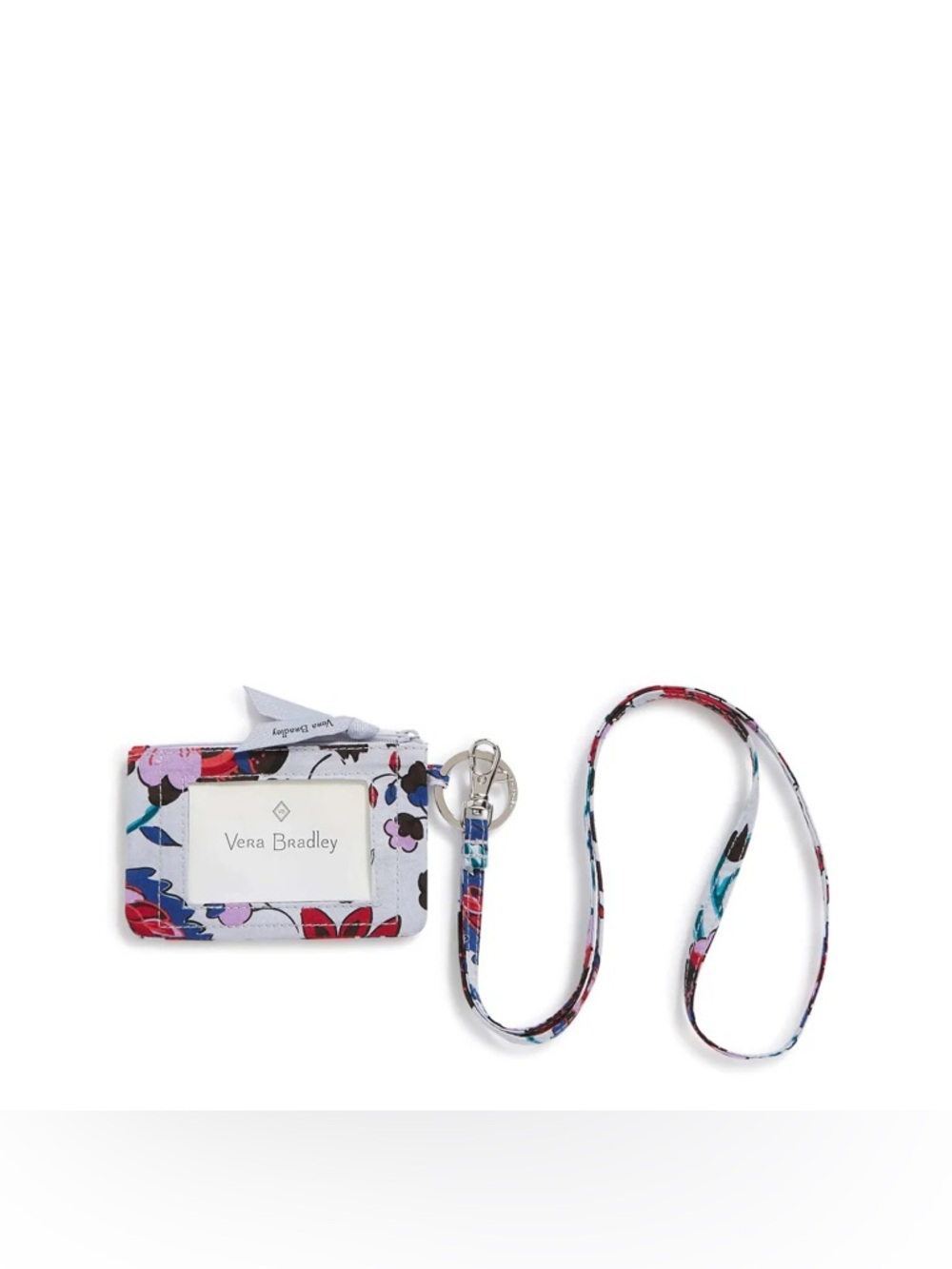 Vera Bradley Zip ID Lanyard Set Vineyard Floral NEW